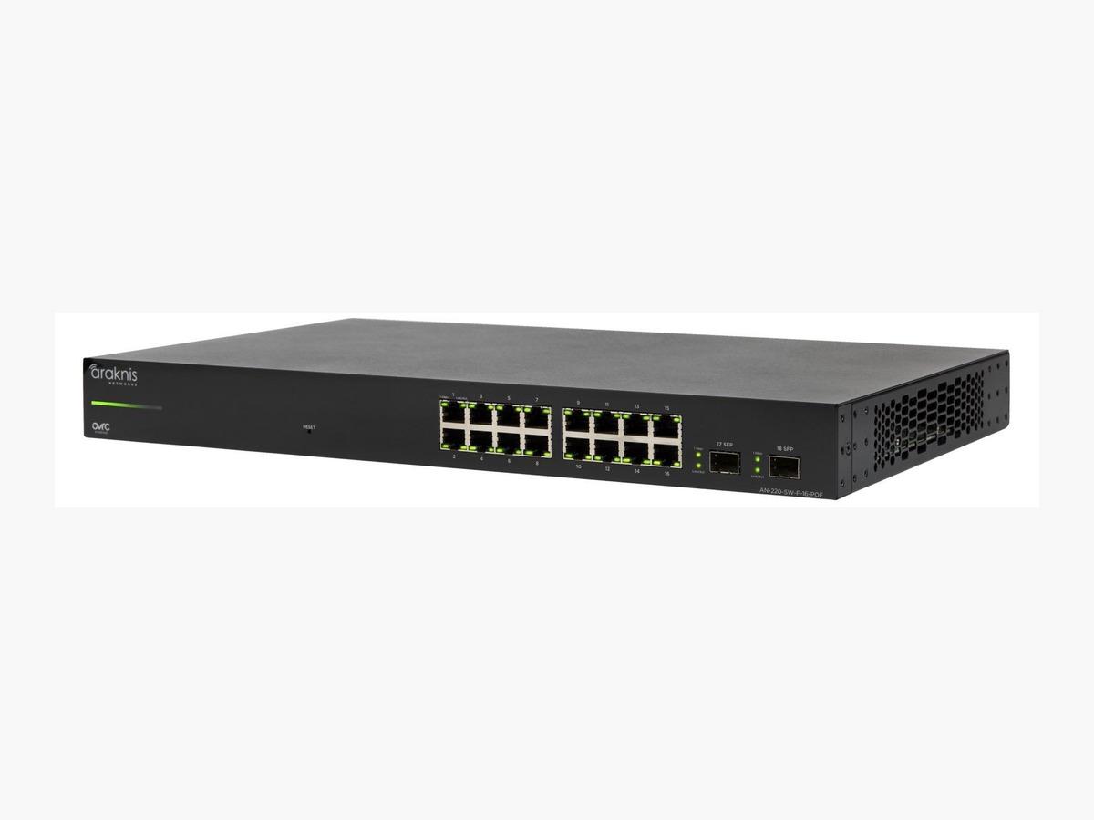 Araknis AN220SWF16POE Network Switch with Partial PoE+ and 16 Ports