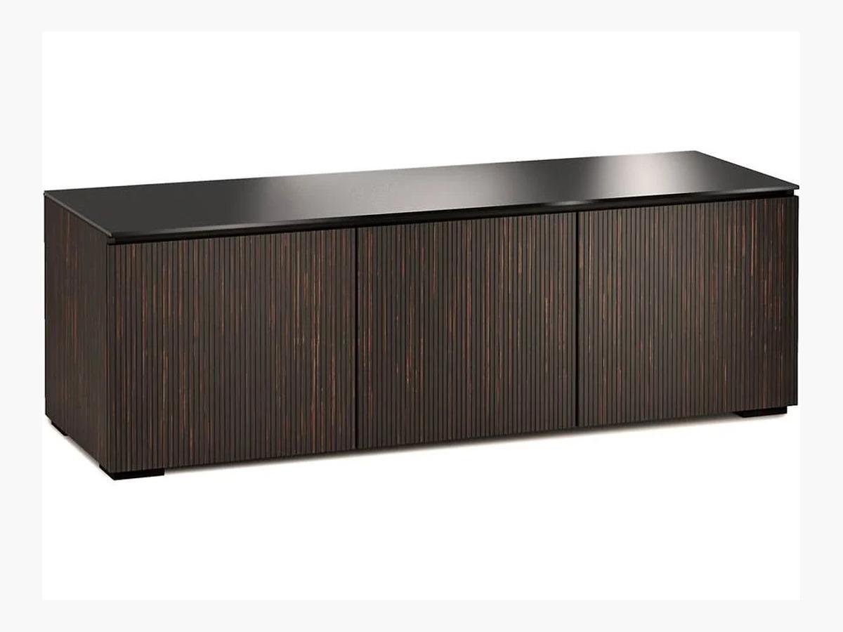 Salamander Designs Manhattan 237 AV Credenza Chameleon Series Ebony Maro Stripe Black Glass – Premium Craftsmanship